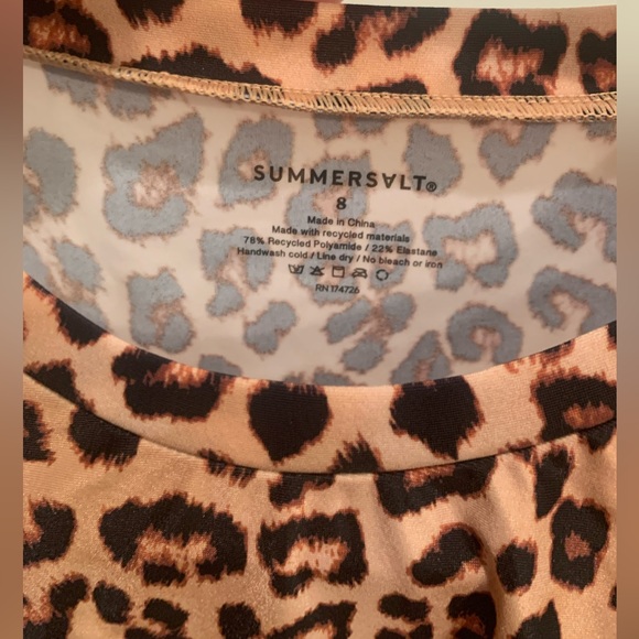 NWT leopard print bikini top, rash guard, bikini bottoms - Picture 9 of 12